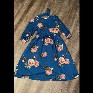 boutique teal floral dress